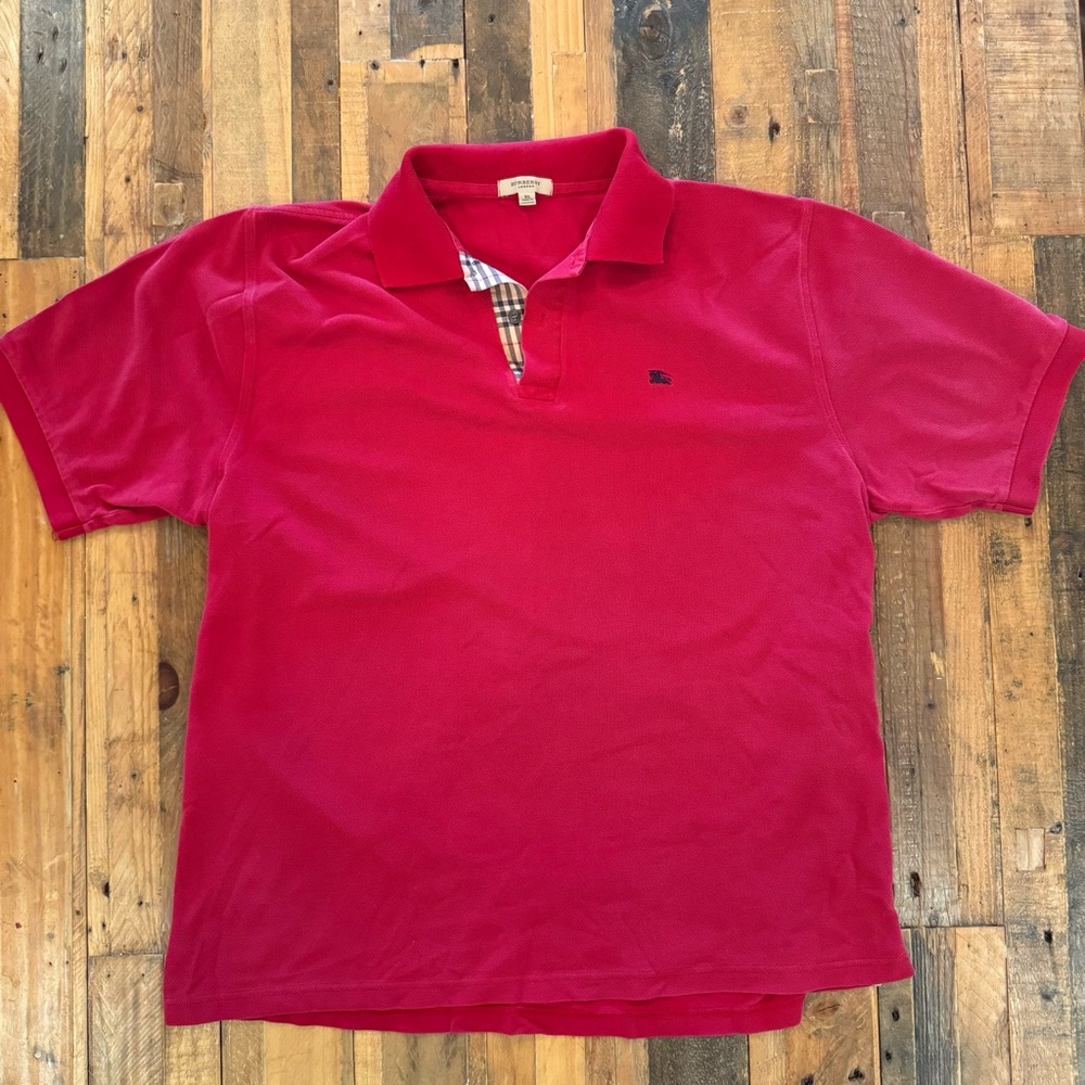 Burberry London Red Men’s polo size XL